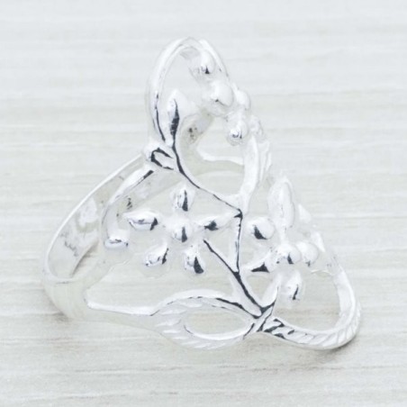Anillo tres flores Plata de Ley 925
