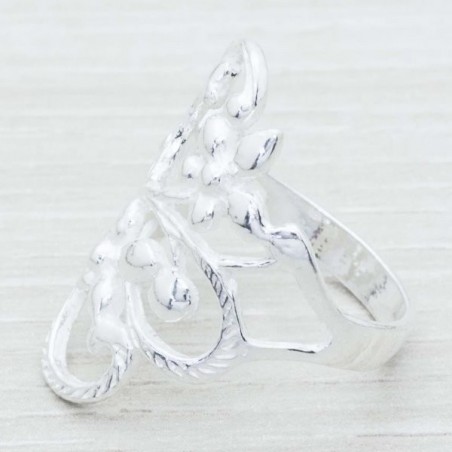 Anillo tres flores Plata de Ley 925