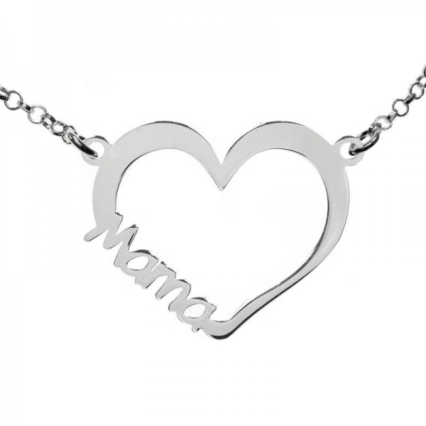 Collar corazón Mamá Plata de Ley