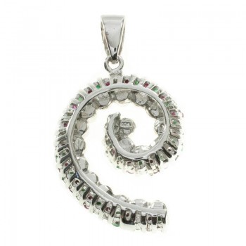 Colgante espiral de piedras preciosas Plata de Ley 925 2
