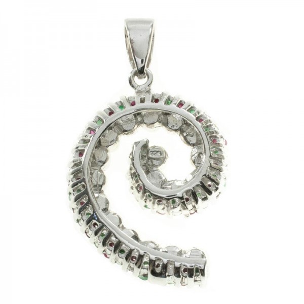 Colgante espiral de piedras preciosas Plata de Ley 925