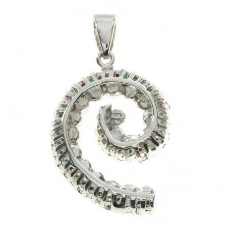 Colgante espiral de piedras preciosas Plata de Ley 925