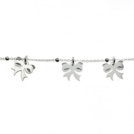Pulsera ajustable con lazos colgantes Plata de Ley 925