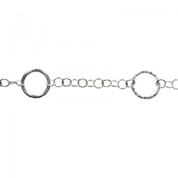 Pulsera ajustable tres círculos Plata de Ley 925 2