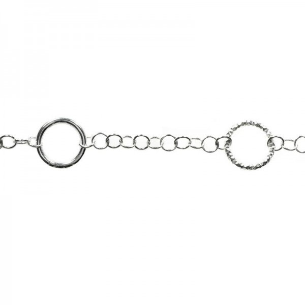Pulsera ajustable tres círculos Plata de Ley 925