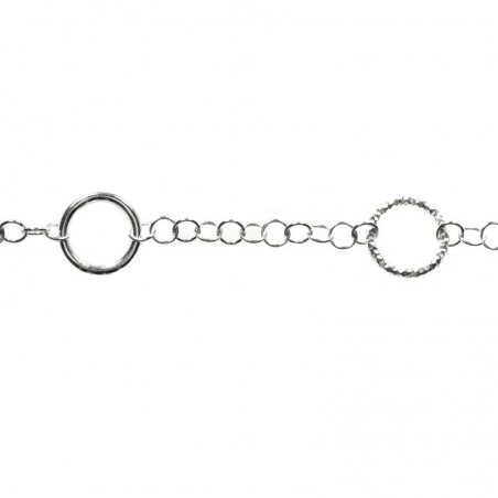 Pulsera ajustable tres círculos Plata de Ley 925