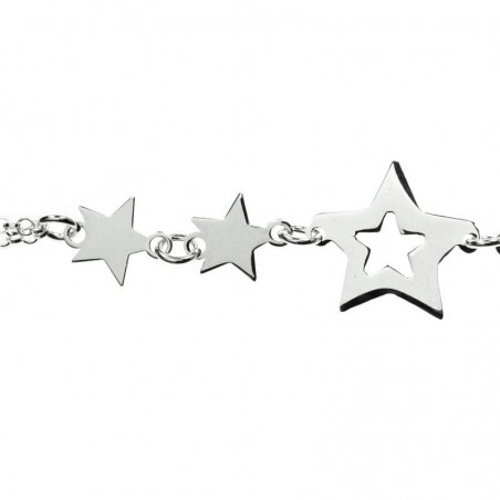 Pulsera ajustable entrepiezas estrellas Plata de Ley 925