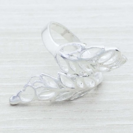 Anillo doble hoja Plata de Ley 925