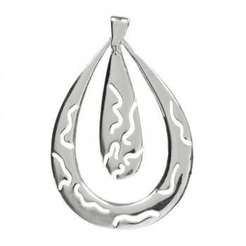 Colgante doble gota abstracta Plata de Ley 925