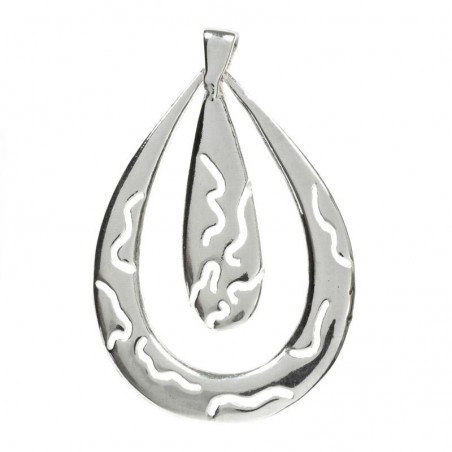 Colgante doble gota abstracta Plata de Ley 925