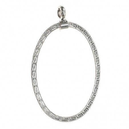 Colgante óvalo con greca Plata de Ley 925