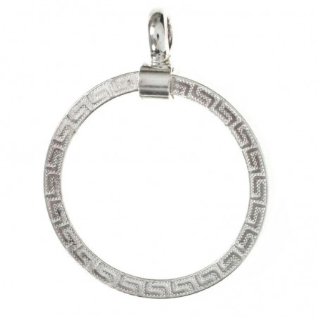 Colgante círculo con greca Plata de Ley 925