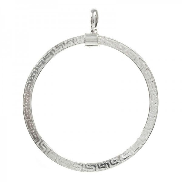 Colgante círculo con greca Plata de Ley 925