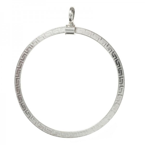 Colgante círculo con greca Plata de Ley 925
