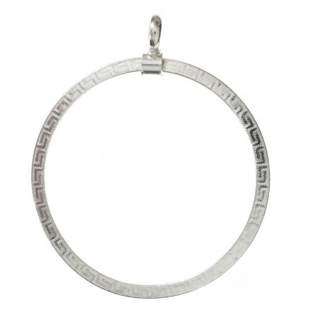 Colgante círculo con greca Plata de Ley 925