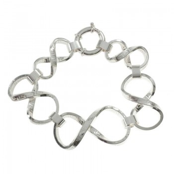 Pulsera eslabón gran infinito Plata de Ley 925