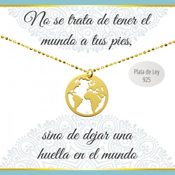 Collar con mensaje mundo