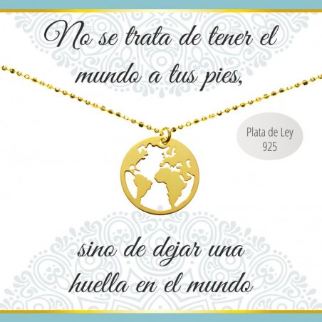 Collar con mensaje mundo