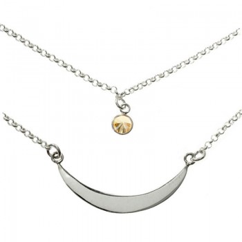 Colgante doble cadena con punto de luz Plata de Ley