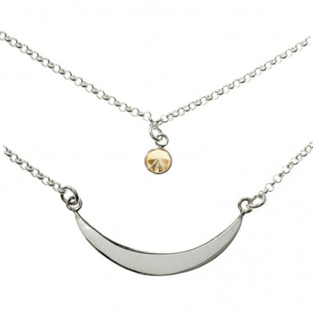Colgante doble cadena con punto de luz Plata de Ley