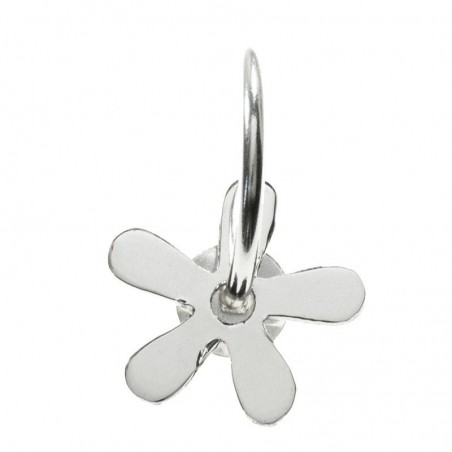 Pendientes aro con flor movible Plata de Ley