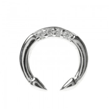 Pendientes luna invertida puntas Plata de Ley 2