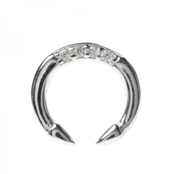 Pendientes luna invertida puntas Plata de Ley