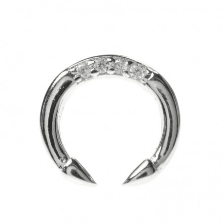 Pendientes luna invertida puntas Plata de Ley