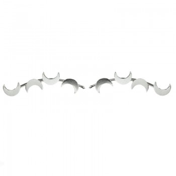 Pendientes climbers lunas Plata de Ley