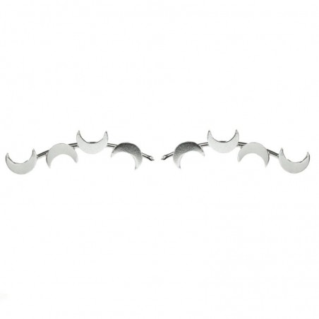 Pendientes climbers lunas Plata de Ley
