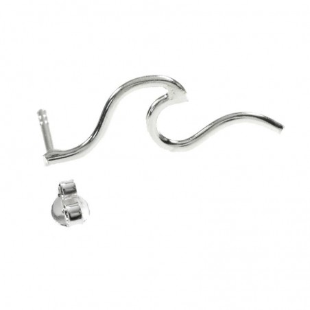 Pendientes ola largos Plata de Ley