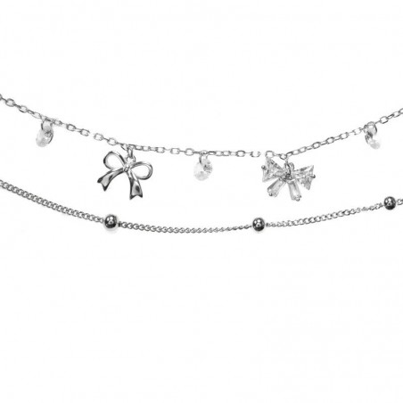 Pulsera doble con lazos Plata de Ley 925