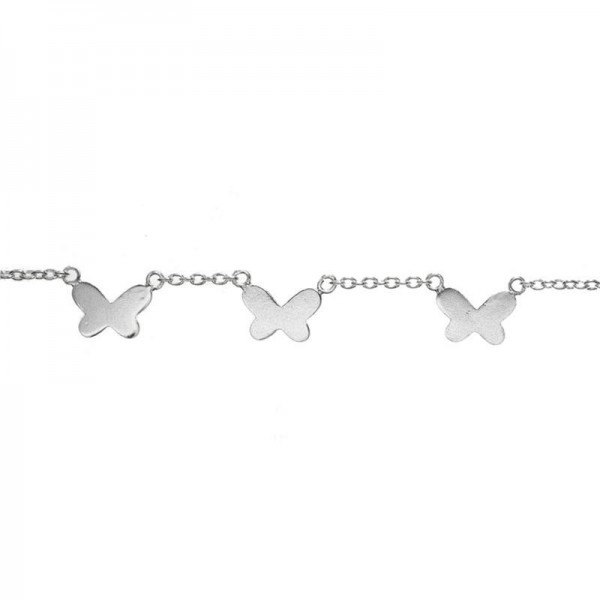 Collar ajustable mariposas Plata de Ley 925