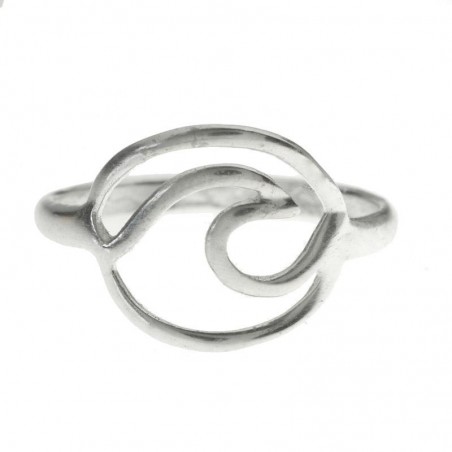 Anillo círculo con ola Plata de Ley 925