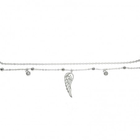 Pulsera ajustable ala con puntos de luz Plata de Ley 925