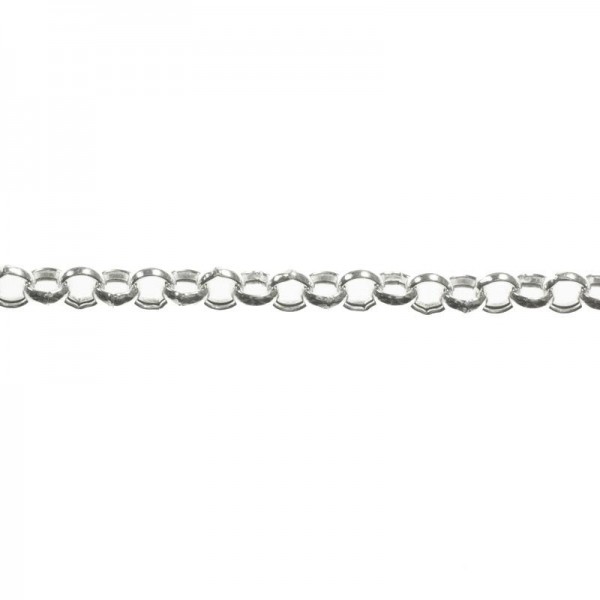 Cadena Roló 1.7 mm diamantada Plata de Ley
