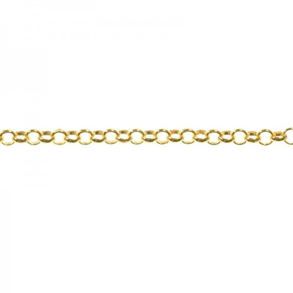 Cadena Roló 1.3 mm dorada Plata de Ley