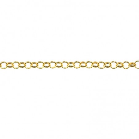 Cadena Roló 1.7 mm dorada diamantada Plata de Ley
