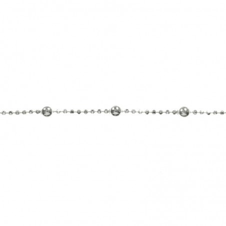 Cadena de bolitas facetadas con bolas Plata de Ley