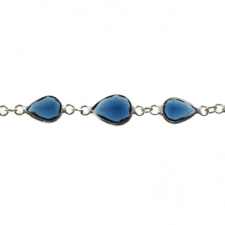 Pulsera Plata de Ley 925 gota cristal