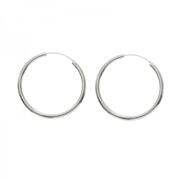 Pendientes aro liso 4 mm Plata de Ley 925