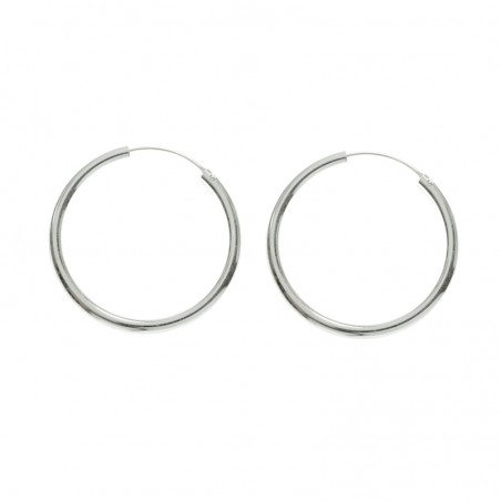 Pendientes aro liso 4 mm Plata de Ley 925