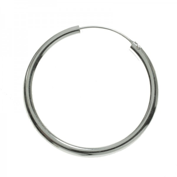 Pendientes aro liso 4 mm Plata de Ley 925
