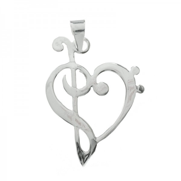 Colgante clave de Sol y Fa Plata de Ley 925