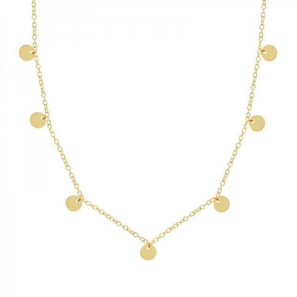 Collar círculos dorado Plata de Ley