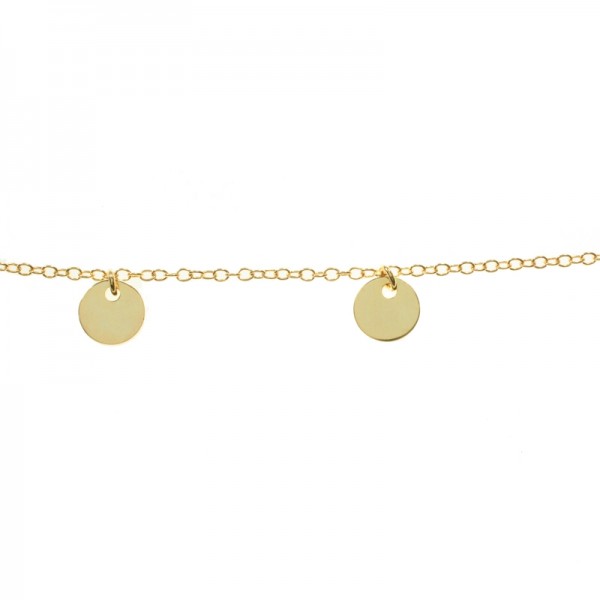 Collar círculos dorado Plata de Ley