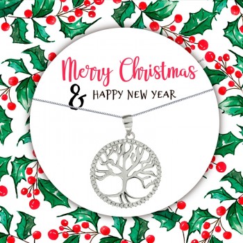 Colgante árbol de la vida con circonitas para regalar en Navidad