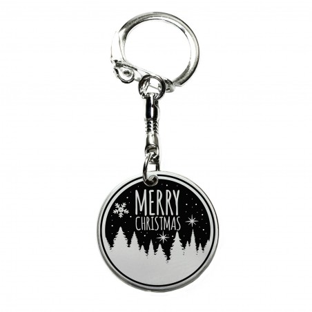 Llavero acero inoxidable paisaje navideño
