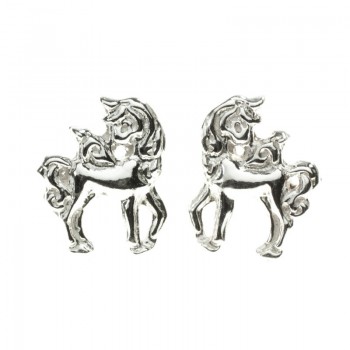 Pendientes unicornio Plata de Ley 2