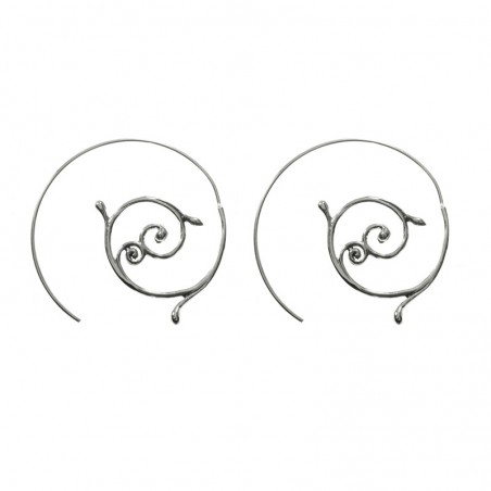 Pendientes espiral balinesa gotas Plata de Ley 925
